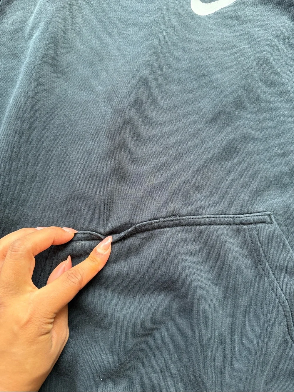 Nike Men's Black Hooded Sweatshirt with Front Pocket